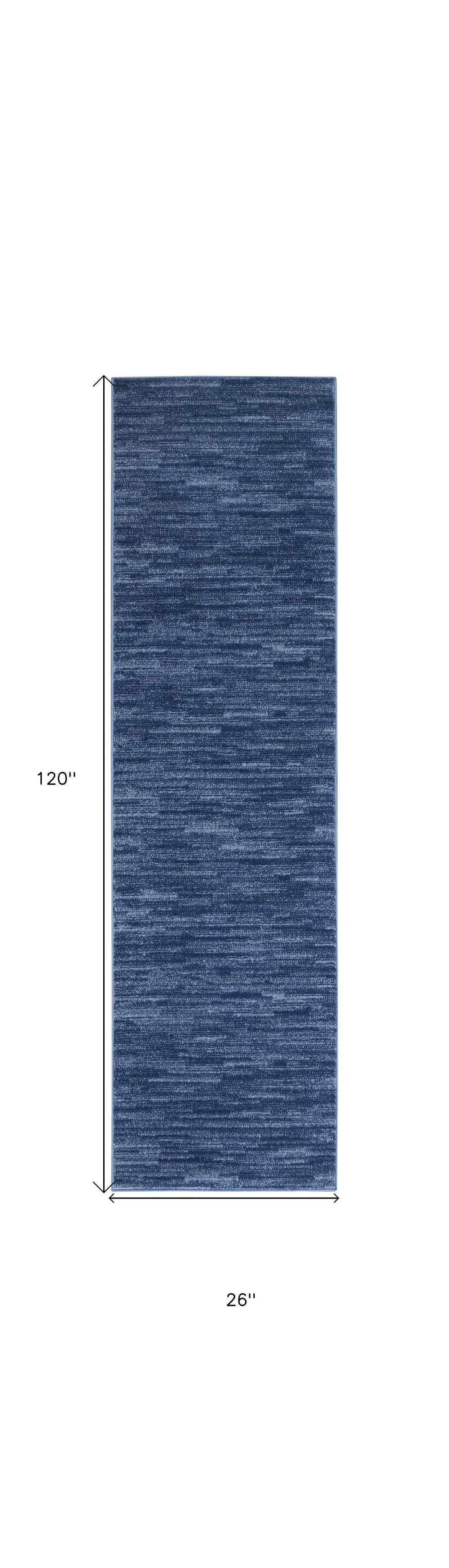 10' Blue Non Skid Indoor Outdoor Runner Rug - Homeroots - Flyclothing LLC