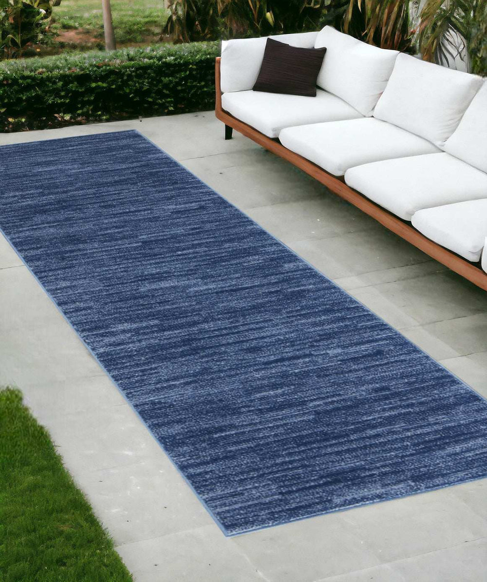 10' Blue Non Skid Indoor Outdoor Runner Rug - Homeroots - Flyclothing LLC