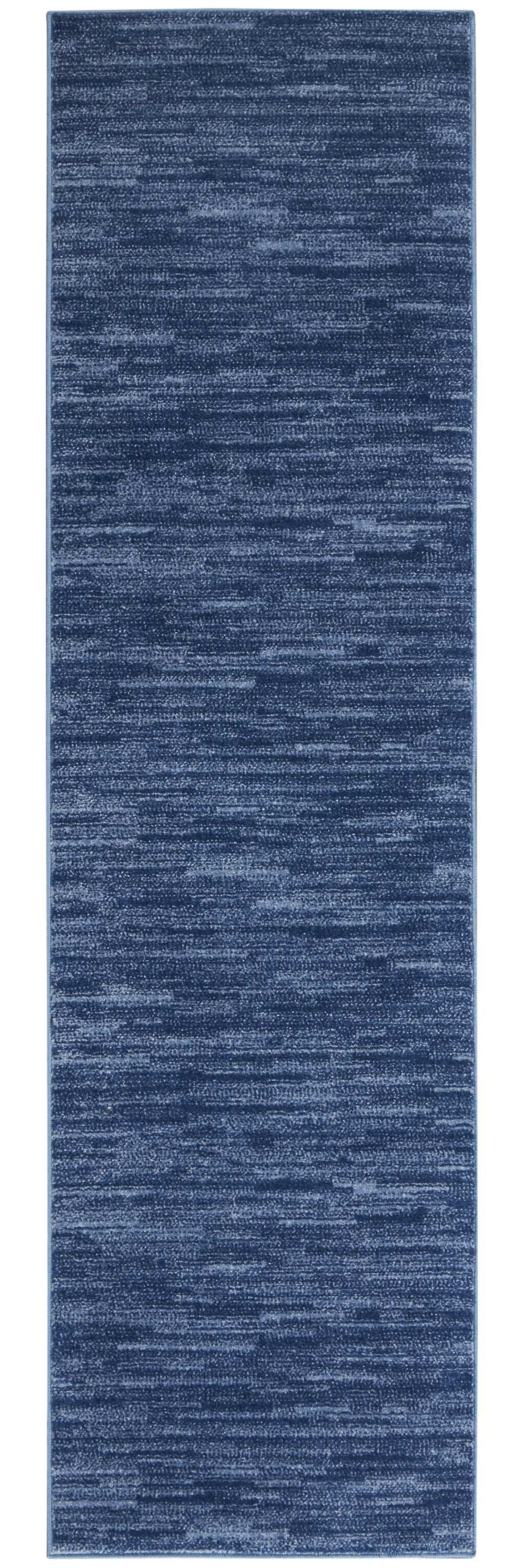 8' Blue Non Skid Indoor Outdoor Runner Rug - Homeroots - Flyclothing LLC