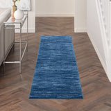 8' Blue Non Skid Indoor Outdoor Runner Rug - Homeroots - Flyclothing LLC