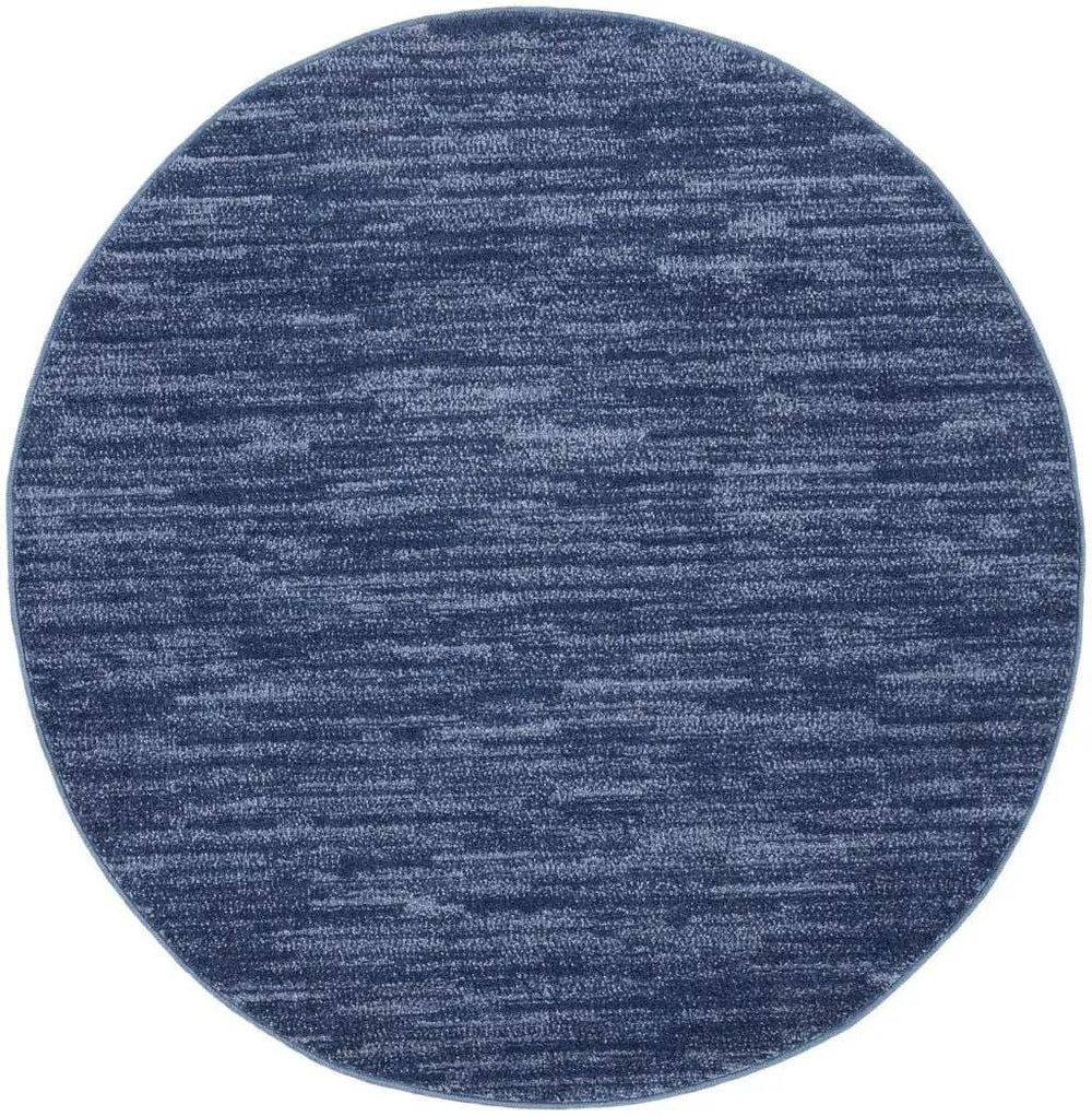 4' Blue Round Non Skid Indoor Outdoor Area Rug - Homeroots - Flyclothing LLC