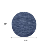 4' Blue Round Non Skid Indoor Outdoor Area Rug - Homeroots - Flyclothing LLC