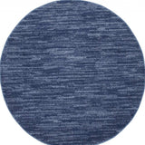 4' Blue Round Non Skid Indoor Outdoor Area Rug - Homeroots - Flyclothing LLC