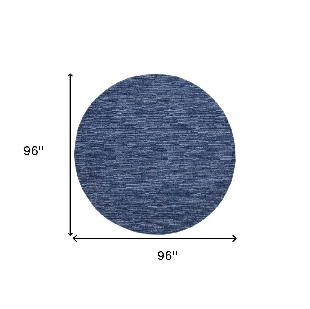 8' Blue Round Non Skid Indoor Outdoor Area Rug - Homeroots - Flyclothing LLC