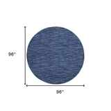 8' Blue Round Non Skid Indoor Outdoor Area Rug - Homeroots - Flyclothing LLC