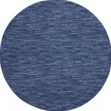 8' Blue Round Non Skid Indoor Outdoor Area Rug - Homeroots - Flyclothing LLC