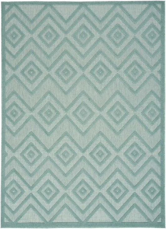 6' X 9' Aqua And Teal Argyle Indoor Outdoor Area Rug - Homeroots - Flyclothing LLC