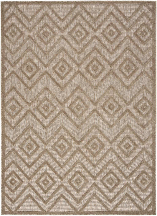 5' X 7' Natural Beige Argyle Indoor Outdoor Area Rug - Homeroots - Flyclothing LLC