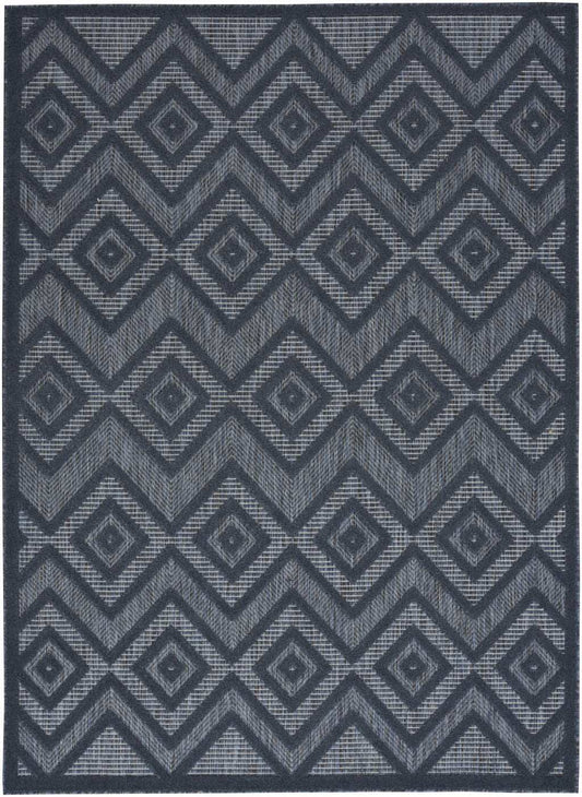 6' X 9' Navy Blue Argyle Indoor Outdoor Area Rug - Homeroots - Flyclothing LLC