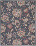 8' X 10' Charcoal Floral Distressed Washable Area Rug - Homeroots - Flyclothing LLC