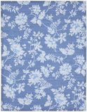 8' X 10' Blue Floral Distressed Washable Area Rug - Homeroots - Flyclothing LLC