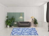 8' X 10' Blue Floral Distressed Washable Area Rug - Homeroots - Flyclothing LLC