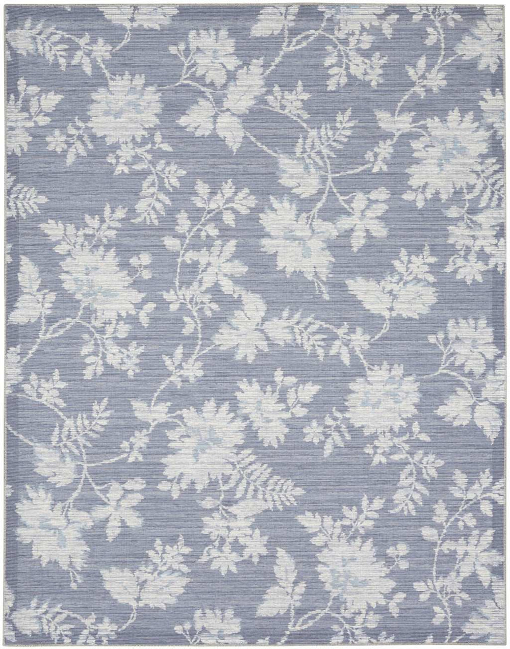 8' X 10' Grey Floral Distressed Washable Area Rug - Homeroots - Flyclothing LLC