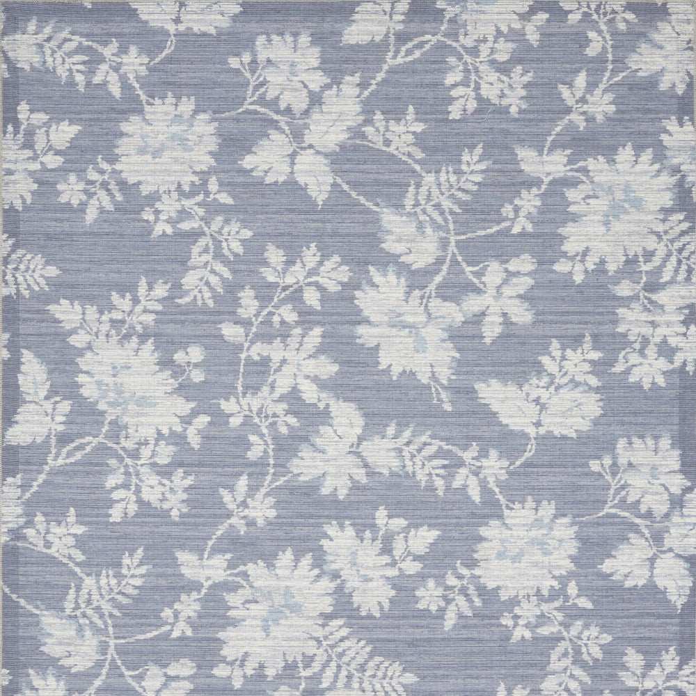 8' X 10' Grey Floral Distressed Washable Area Rug - Homeroots - Flyclothing LLC