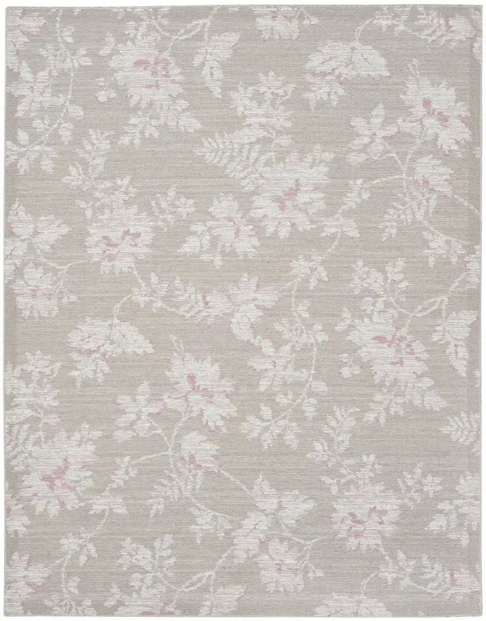 8' X 10' Natural Floral Distressed Washable Area Rug - Homeroots - Flyclothing LLC