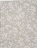 8' X 10' Natural Floral Distressed Washable Area Rug - Homeroots - Flyclothing LLC