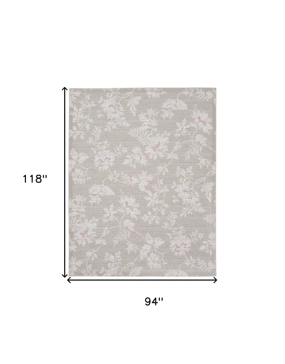 8' X 10' Natural Floral Distressed Washable Area Rug - Homeroots - Flyclothing LLC