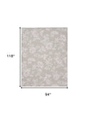8' X 10' Natural Floral Distressed Washable Area Rug - Homeroots - Flyclothing LLC