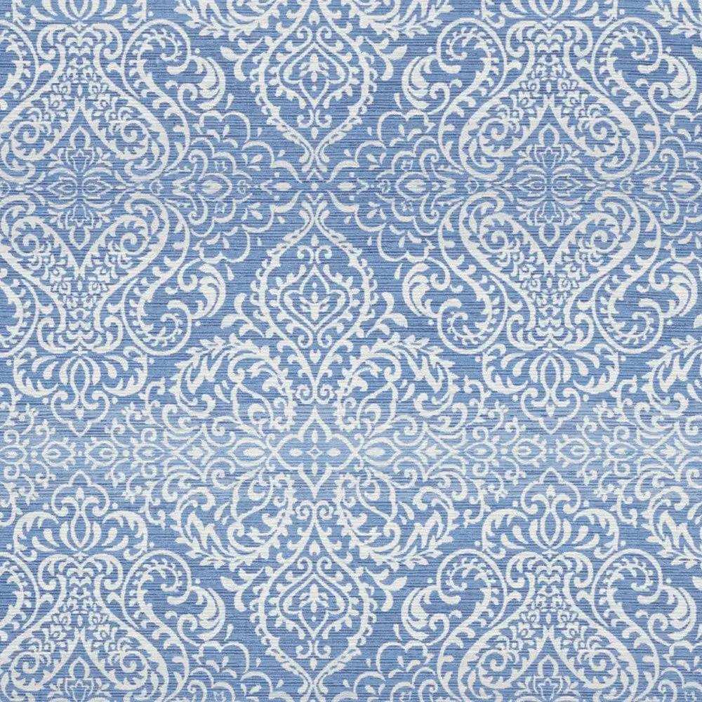8' X 10' Blue Floral Distressed Washable Area Rug - Homeroots - Flyclothing LLC