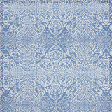 8' X 10' Blue Floral Distressed Washable Area Rug - Homeroots - Flyclothing LLC