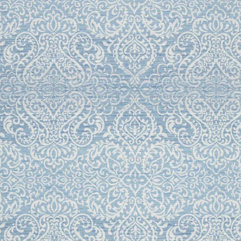 8' X 10' Blue Floral Distressed Washable Area Rug - Homeroots - Flyclothing LLC