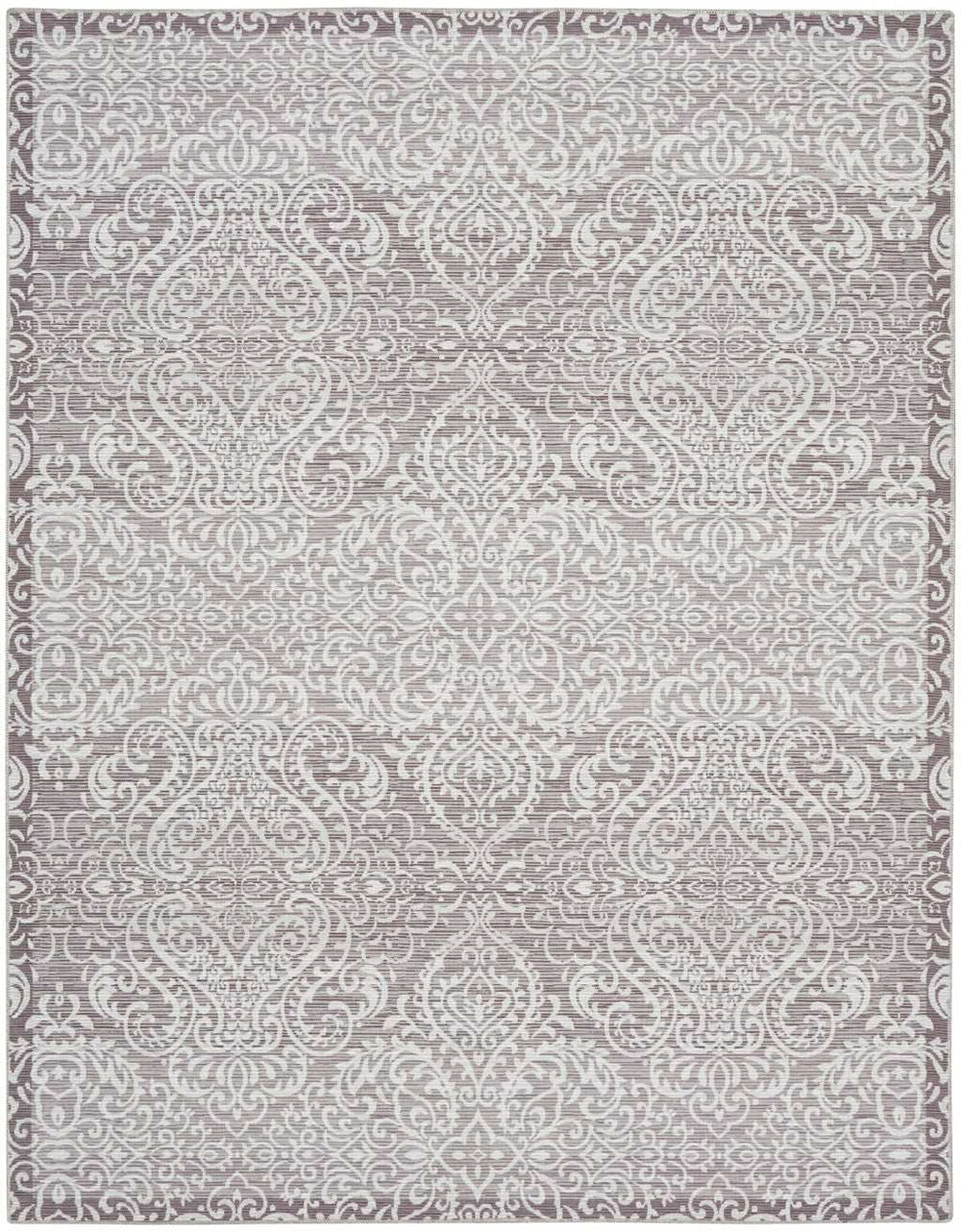 8' X 10' Stone Damask Distressed Washable Area Rug - Homeroots - Flyclothing LLC