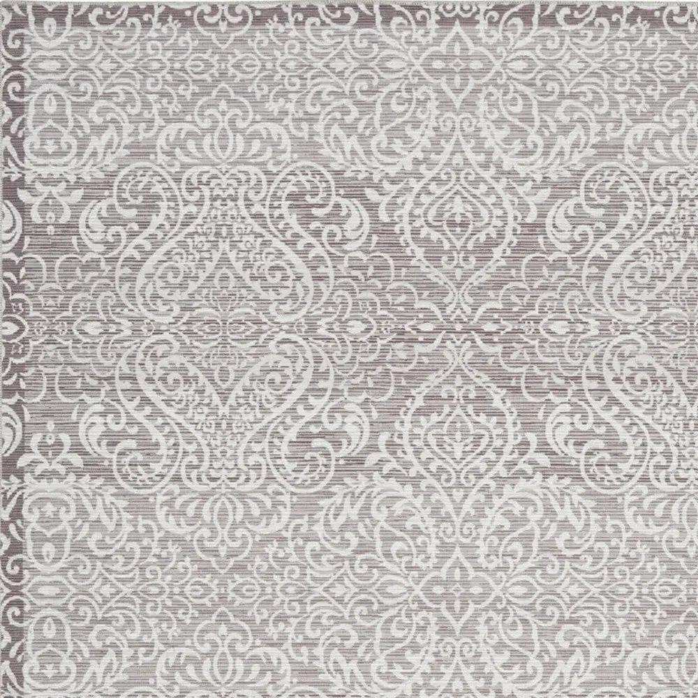 8' X 10' Stone Damask Distressed Washable Area Rug - Homeroots - Flyclothing LLC