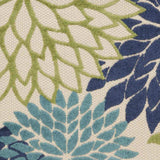 3' X 5' Cream And Blue Floral Non Skid Indoor Outdoor Area Rug - Homeroots - Flyclothing LLC