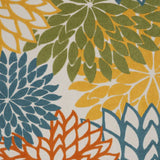 12' X 15' Turquoise Floral Non Skid Indoor Outdoor Area Rug - Homeroots - Flyclothing LLC