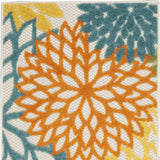 2' X 6' Turquoise Floral Non Skid Indoor Outdoor Runner Rug - Homeroots - Flyclothing LLC