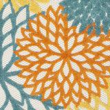 2' X 10' Turquoise Floral Non Skid Indoor Outdoor Runner Rug - Homeroots - Flyclothing LLC