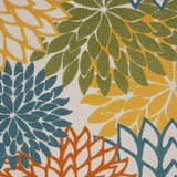 8' X 11' Turquoise Floral Non Skid Indoor Outdoor Area Rug - Homeroots - Flyclothing LLC