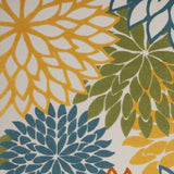 9' X 12' Turquoise Floral Non Skid Indoor Outdoor Area Rug - Homeroots - Flyclothing LLC