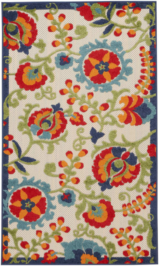 3' X 5' Orange And Red Toile Non Skid Indoor Outdoor Area Rug - Homeroots - Flyclothing LLC