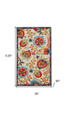 3' X 5' Orange And Red Toile Non Skid Indoor Outdoor Area Rug - Homeroots - Flyclothing LLC