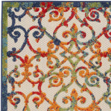 3' X 5' Orange Blue And Green Damask Non Skid Indoor Outdoor Area Rug - Homeroots - Flyclothing LLC