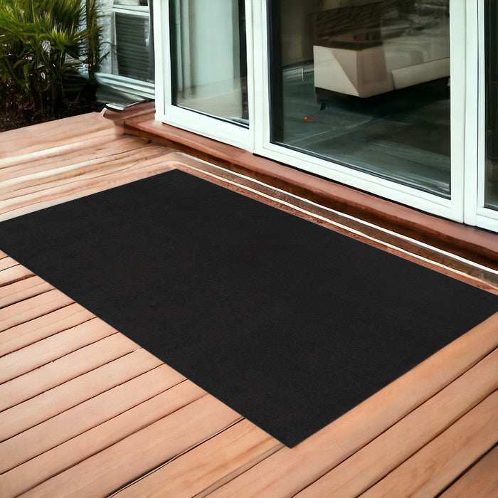 3' X 5' Black Stain Resistant Indoor Outdoor Area Rug - Homeroots - Flyclothing LLC
