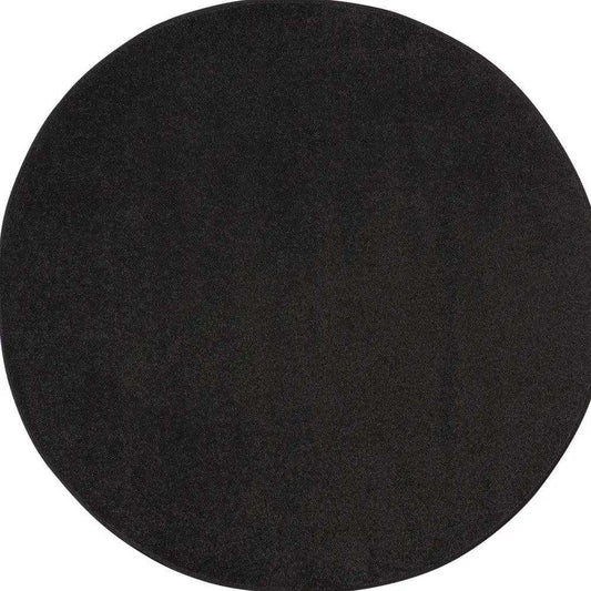 4' X 4' Black Round Non Skid Indoor Outdoor Area Rug - Homeroots - Flyclothing LLC
