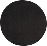 4' X 4' Black Round Non Skid Indoor Outdoor Area Rug - Homeroots - Flyclothing LLC