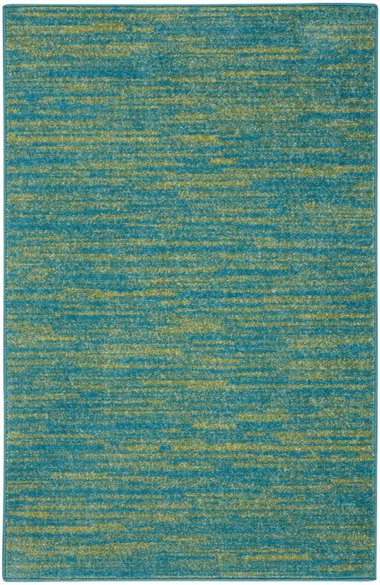 2' X 4' Blue And Green Striped Non Skid Indoor Outdoor Runner Rug - Homeroots - Flyclothing LLC