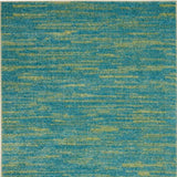 3' X 5' Blue And Green Striped Non Skid Indoor Outdoor Area Rug - Homeroots - Flyclothing LLC