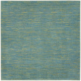 5' X 5' Blue And Green Square Striped Non Skid Indoor Outdoor Area Rug - Homeroots - Flyclothing LLC