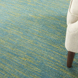 5' X 5' Blue And Green Square Striped Non Skid Indoor Outdoor Area Rug - Homeroots - Flyclothing LLC