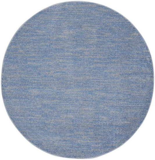 6' X 6' Blue And Grey Round Striped Non Skid Indoor Outdoor Area Rug - Homeroots - Flyclothing LLC