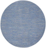 6' X 6' Blue And Grey Round Striped Non Skid Indoor Outdoor Area Rug - Homeroots - Flyclothing LLC