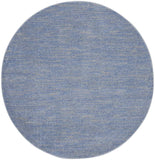 6' X 6' Blue And Grey Round Striped Non Skid Indoor Outdoor Area Rug - Homeroots - Flyclothing LLC