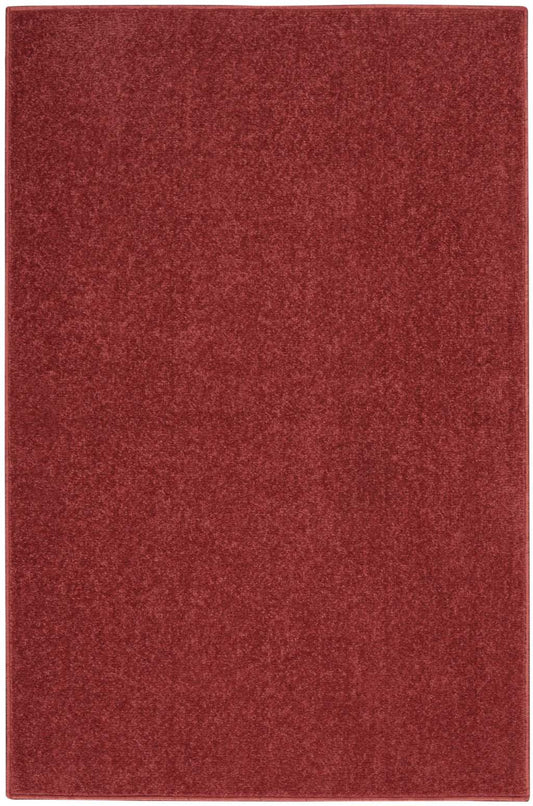 2' X 4' Brick Red Non Skid Indoor Outdoor Runner Rug - Homeroots - Flyclothing LLC