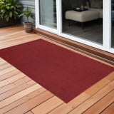 3' X 5' Brick Red Non Skid Indoor Outdoor Area Rug - Homeroots - Flyclothing LLC