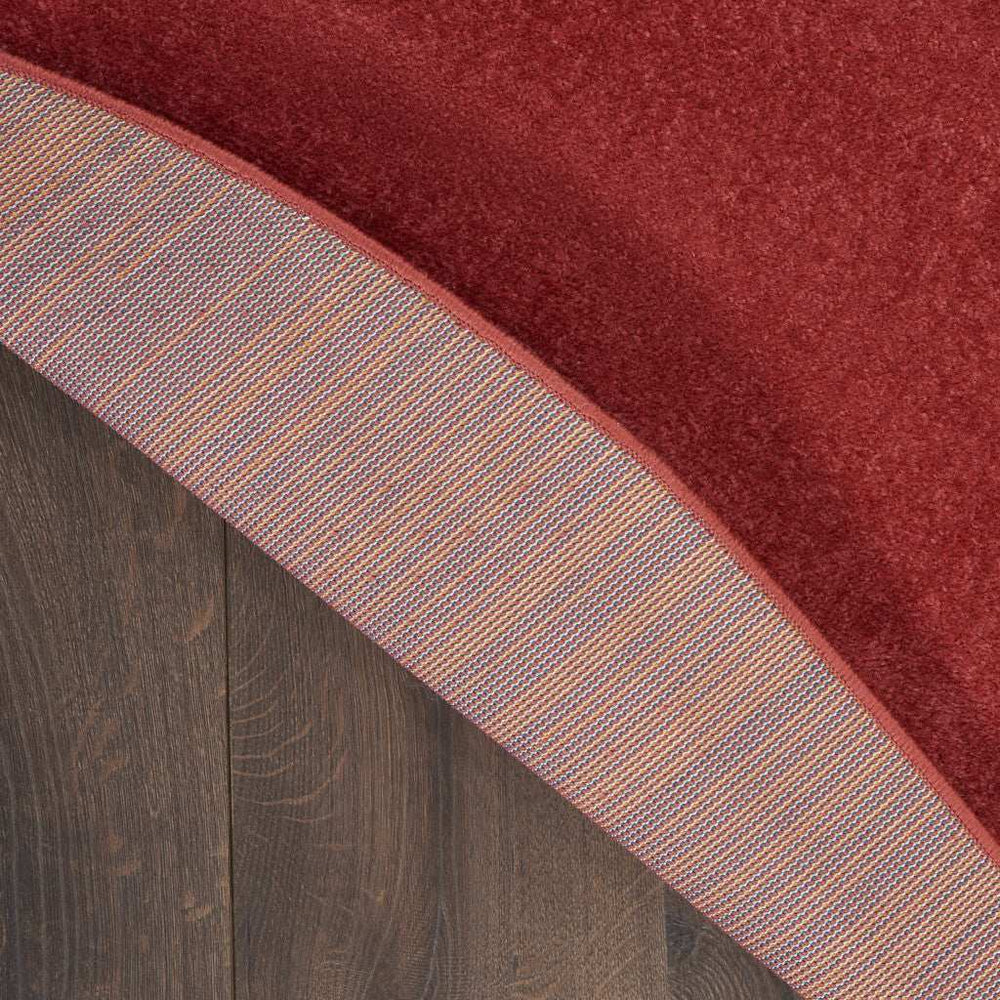 4' X 4' Brick Red Round Non Skid Indoor Outdoor Area Rug - Homeroots - Flyclothing LLC