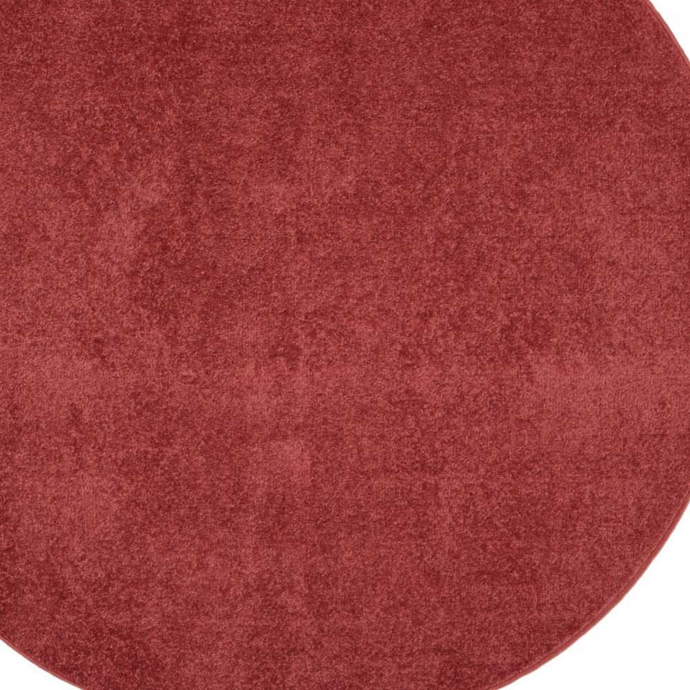 4' X 4' Brick Red Round Non Skid Indoor Outdoor Area Rug - Homeroots - Flyclothing LLC